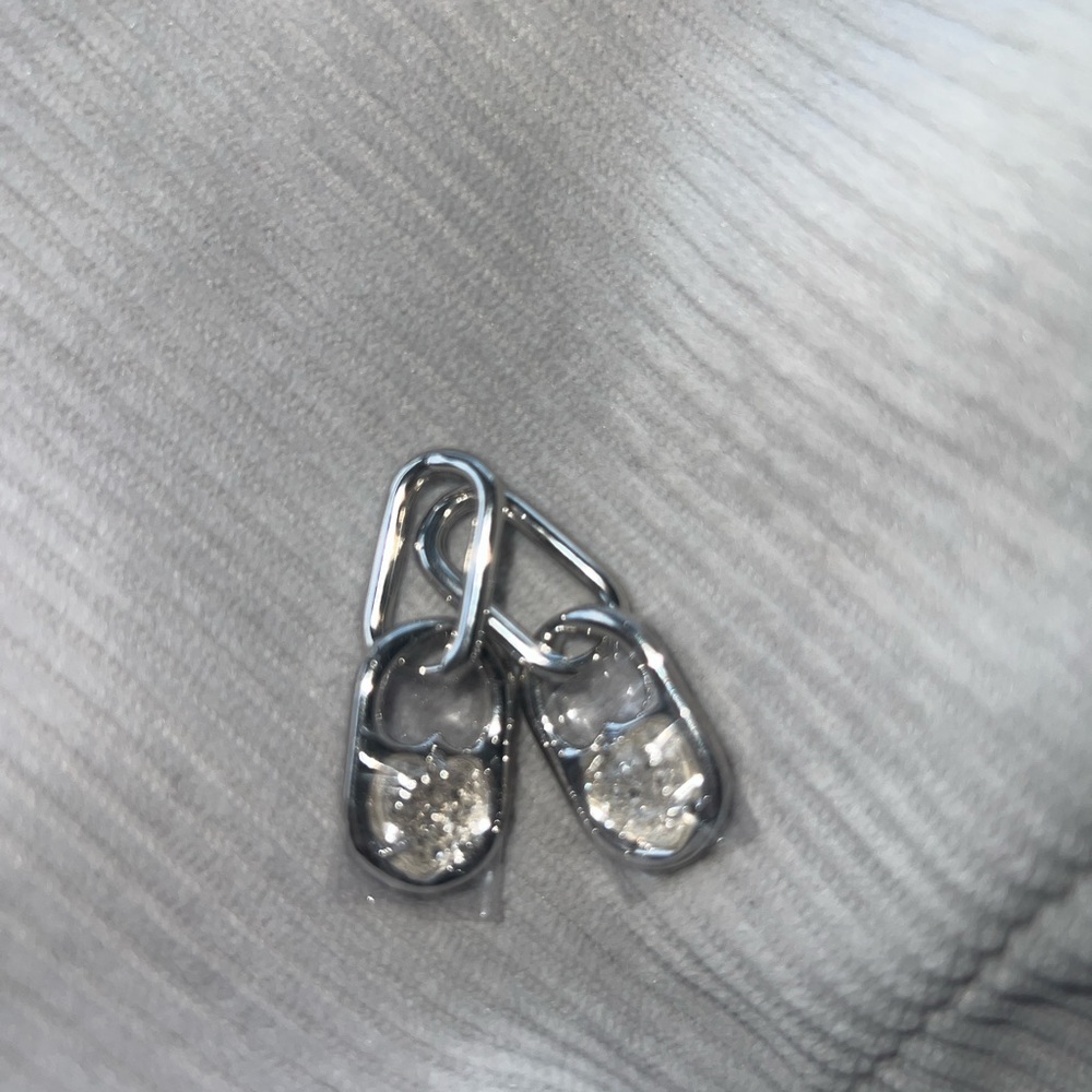 Heart shaped sliver crystal earrings